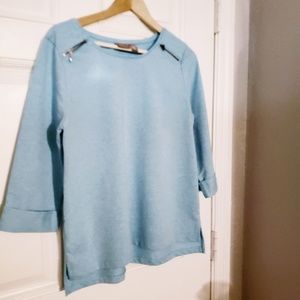 Chico's light blue shirts with shoulder zipper